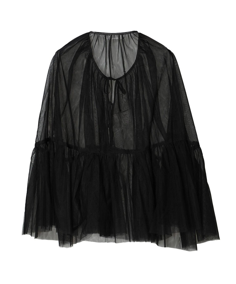 Green Parks リボンチュールデザインブラウス 