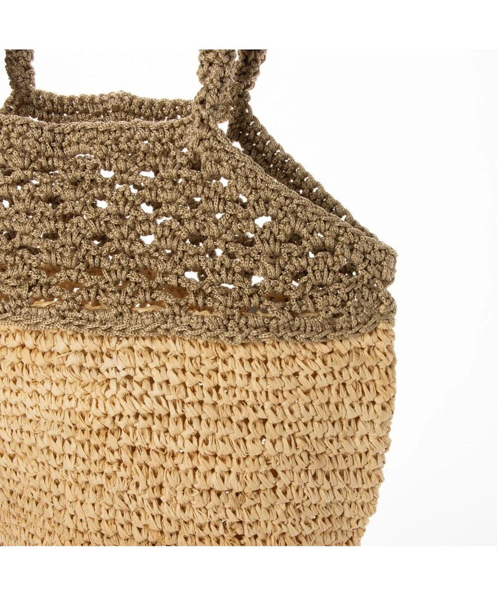 UNBILLION cachecache ラフィア切り替え編みバケツトートバッグ 