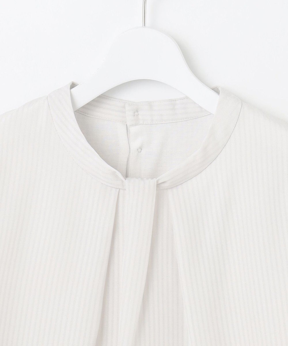 J.PRESS LADIES L シャドーストライプ ボウタイ風 カットソー 