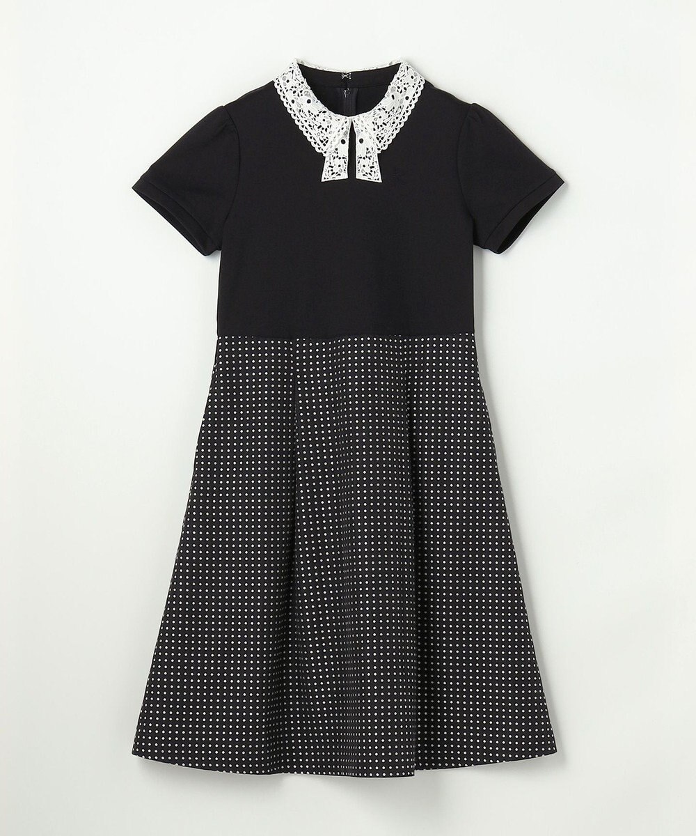 組曲 KIDS 【150-170㎝】 ドットジャガードワンピース＆ジャケットセット 