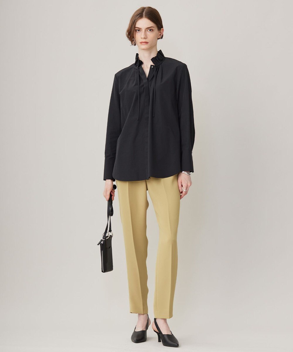 ICB 【洗える】コットンナイロンタイプライター デザインカラーブラウス 