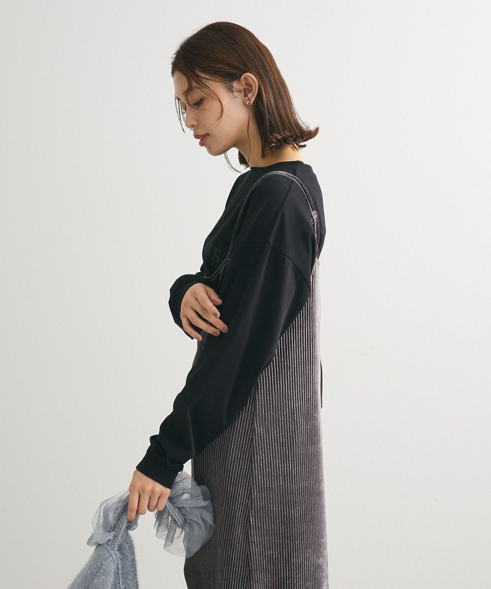 Green Parks ベロアプリーツキャミワンピース 