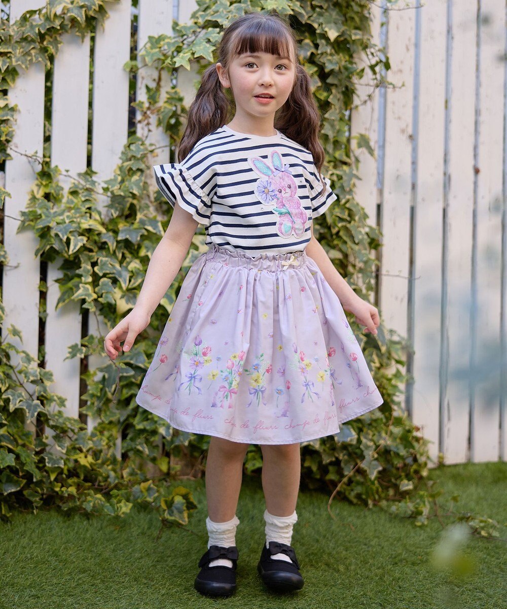 ANY KIDS ウサギ ボーダー Tシャツ 