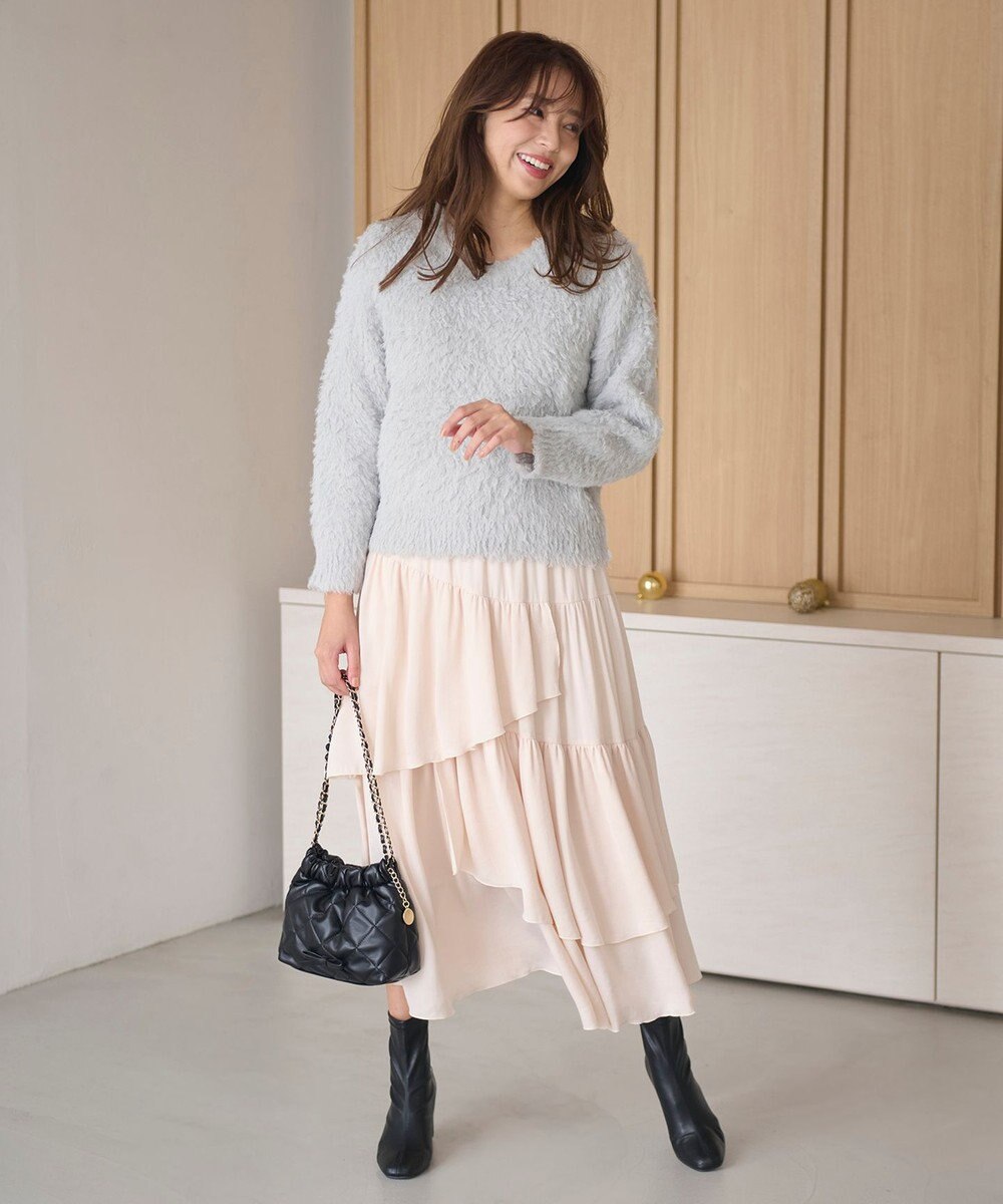 Feroux キルティング＆エコファー チェーンバッグ 