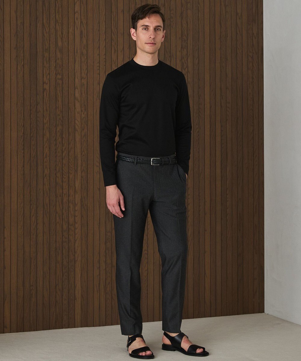 GOTAIRIKU 仕事で着られる 綿100％ 【洗える】カバーネック ドレスTシャツ_ロング 