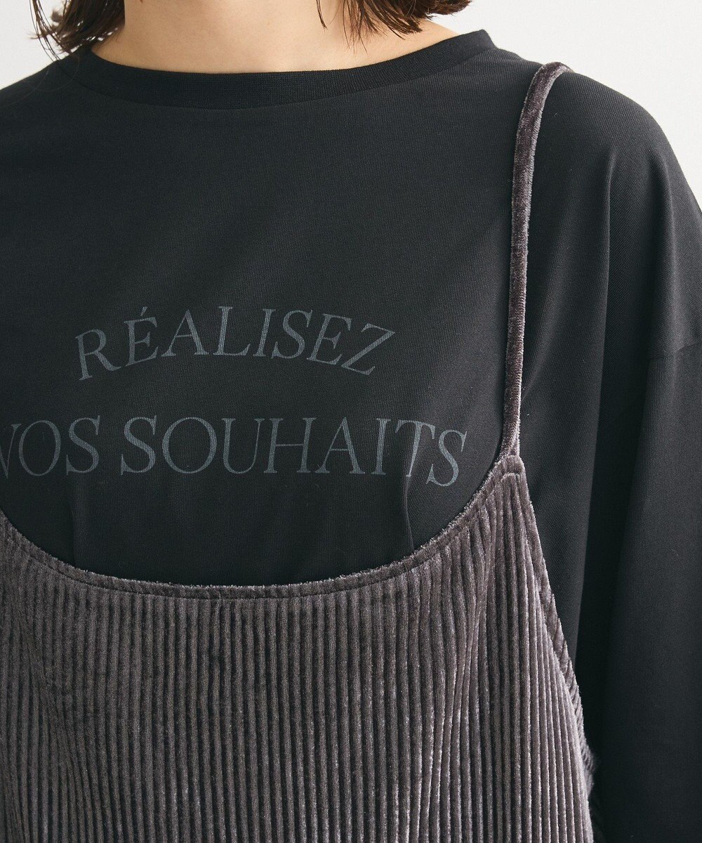 Green Parks ベロアプリーツキャミワンピース 