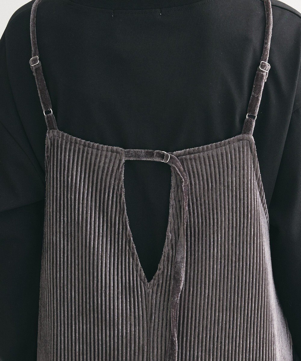 Green Parks ベロアプリーツキャミワンピース 