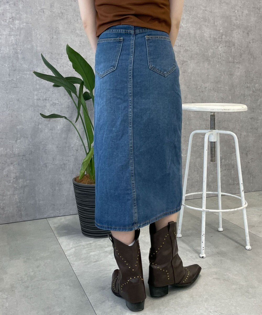 WEGO デニムミドルスカート 