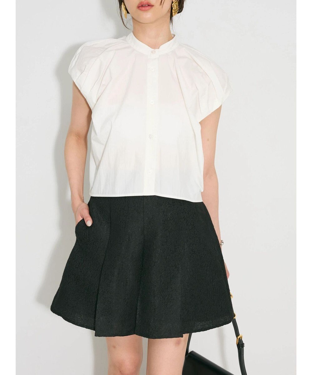 Green Parks タックデザインショート丈シャツ 