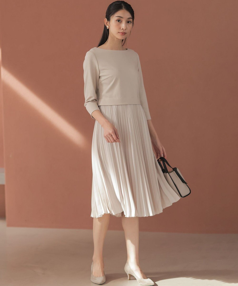 組曲 【KUMIKYOKU NAVY】ジャージーコンビプリーツ ワンピース 