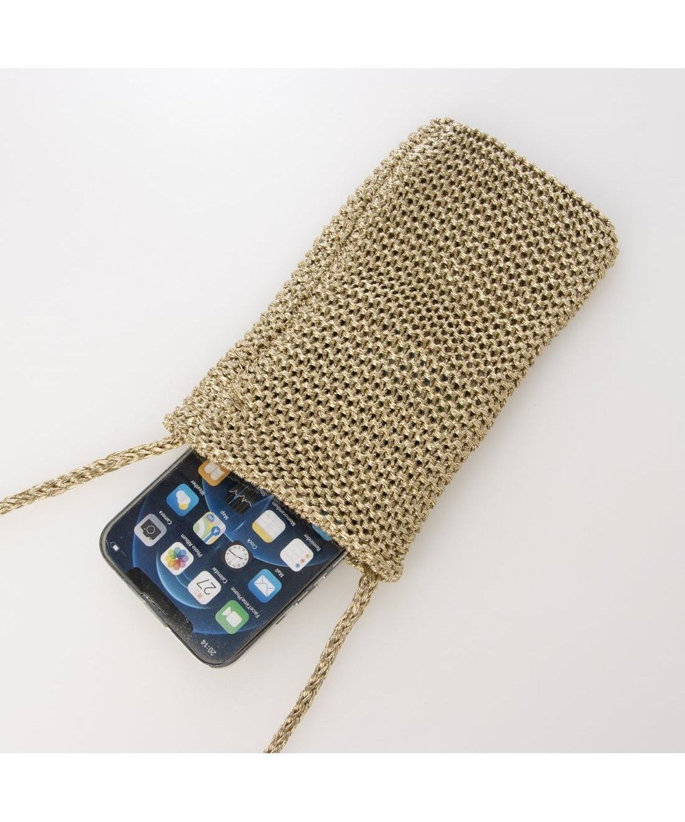 UNBILLION カシュカシュ cachecache / メタリックニットスマホショルダーバッグ 