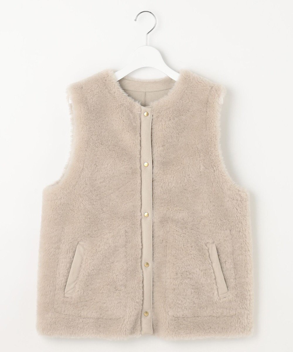 自由区 リバーシブルエコメリノムートン ジレ 