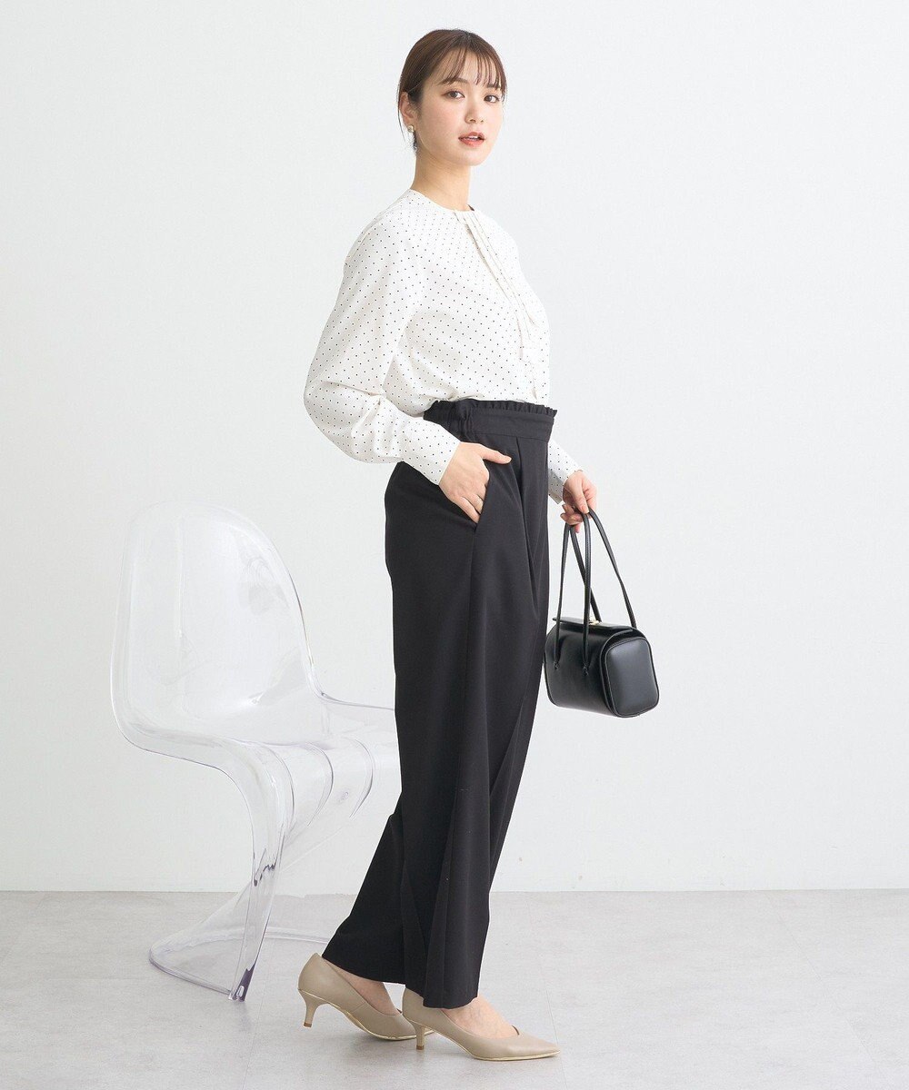 earth music&ecology ウエストフリルワイドパンツ 