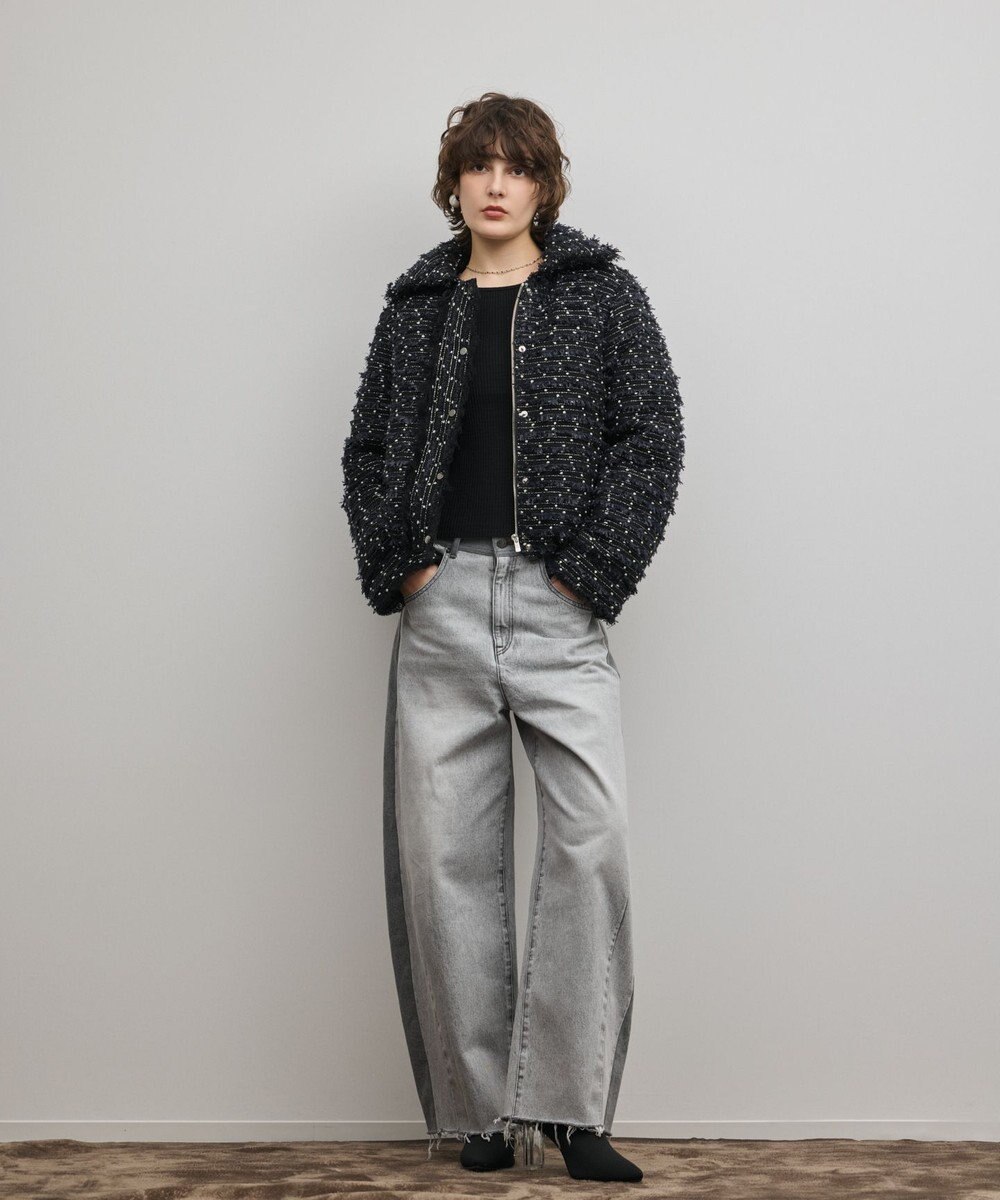 GRACE CONTINENTAL ツイードダウンジャケット 