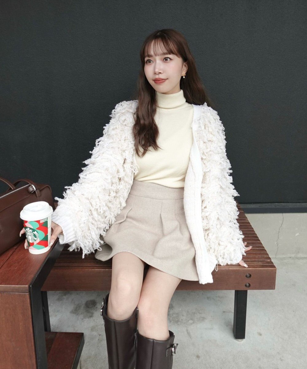 Green Parks フリンジニットカーディガン 