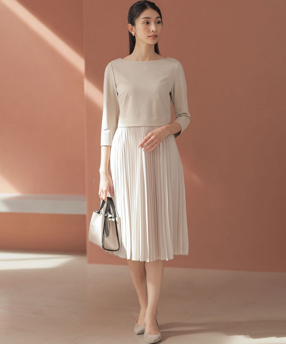 組曲 【KUMIKYOKU NAVY】ジャージーコンビプリーツ ワンピース 