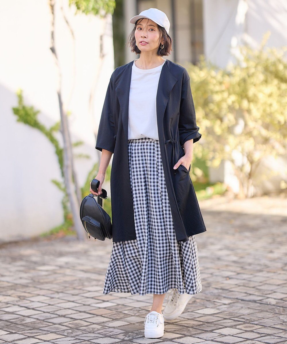 ANY 【ウエストゴム】ギンガムフレアスカート 