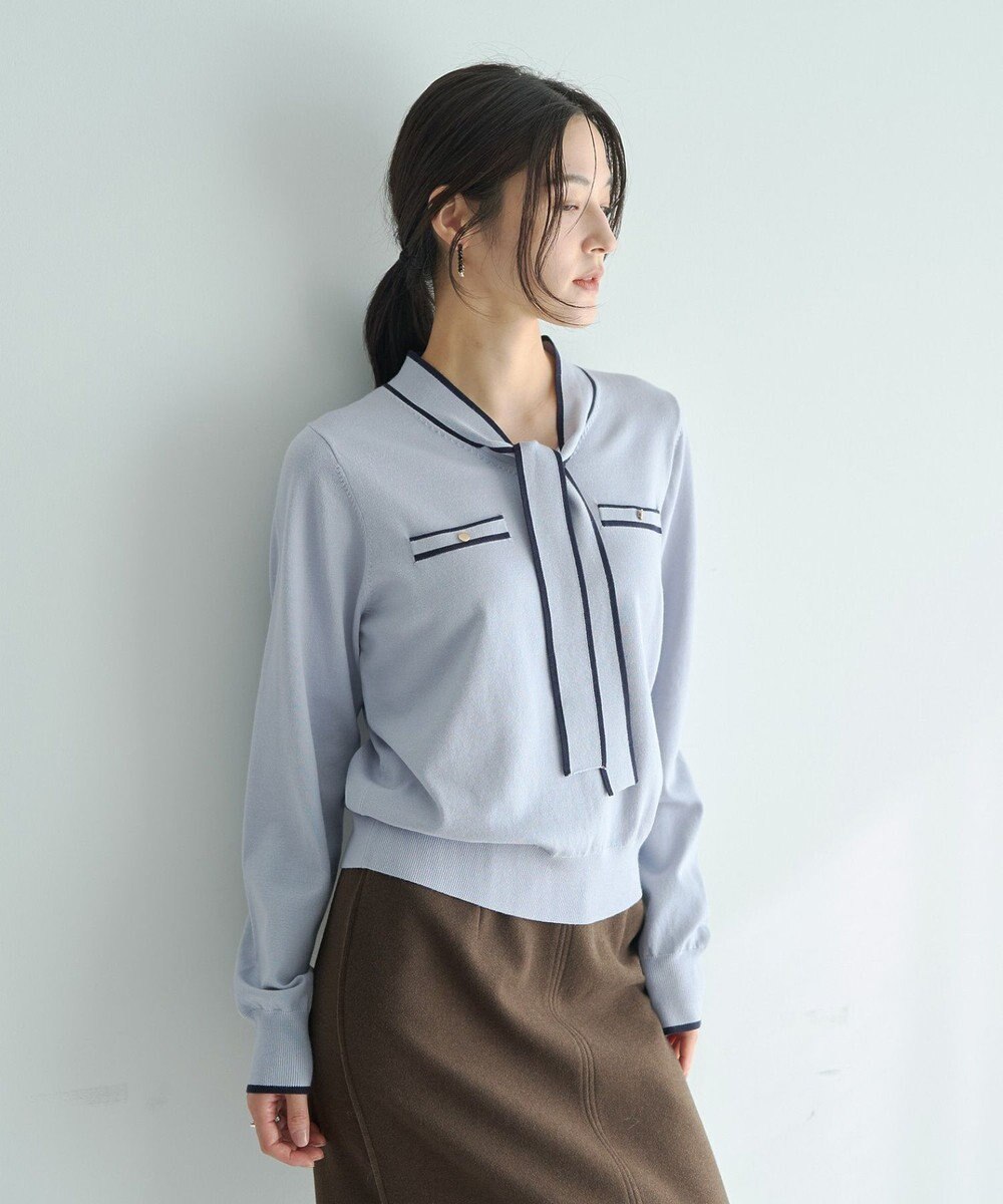 YECCA VECCA 配色ボウタイニット 