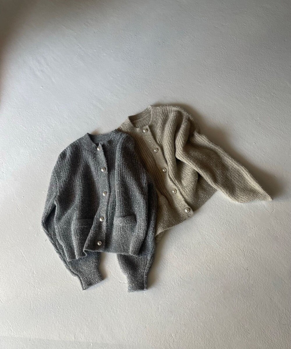 Feroux 【洗える】ラメシャギー カーディガン 