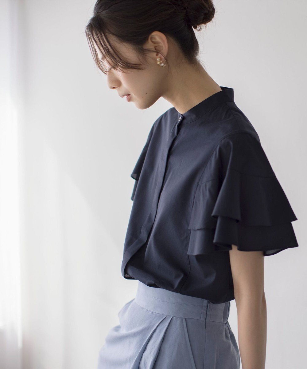 組曲 L コットンレーヨンシャーティング ブラウス 