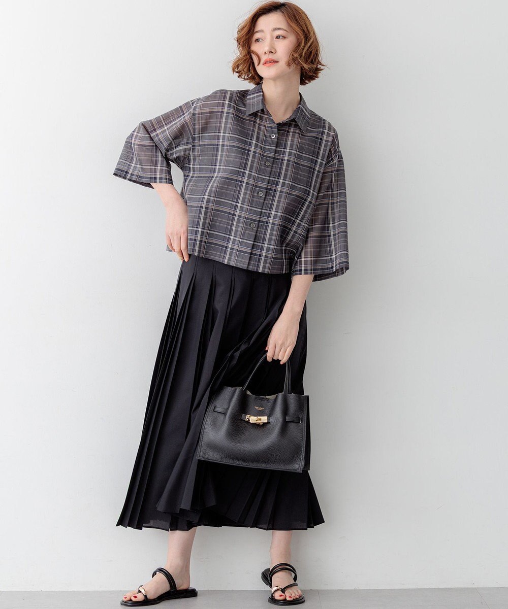 23区 グロッシープリーツ ロングスカート 