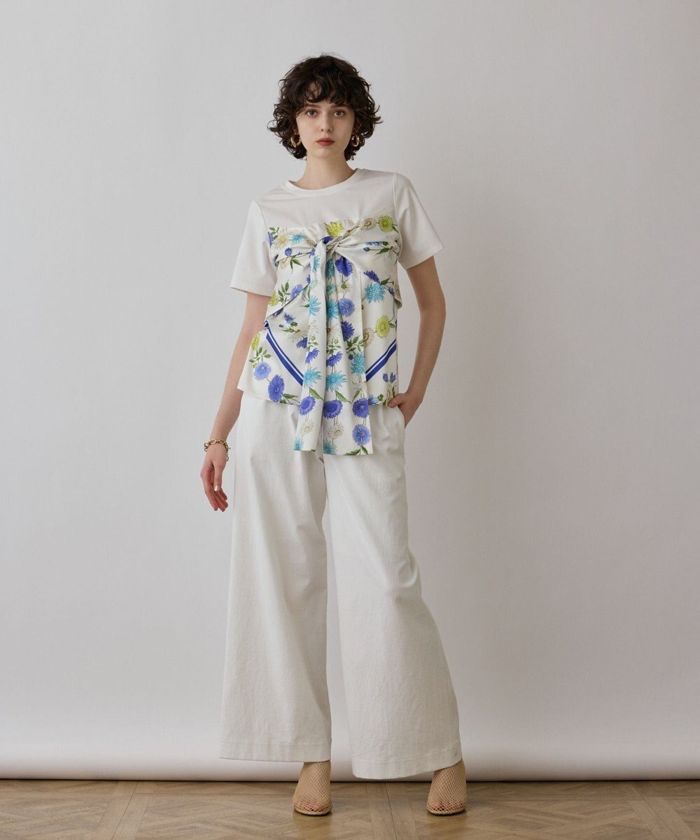 GRACE CONTINENTAL スカーフプリントコンビトップ 