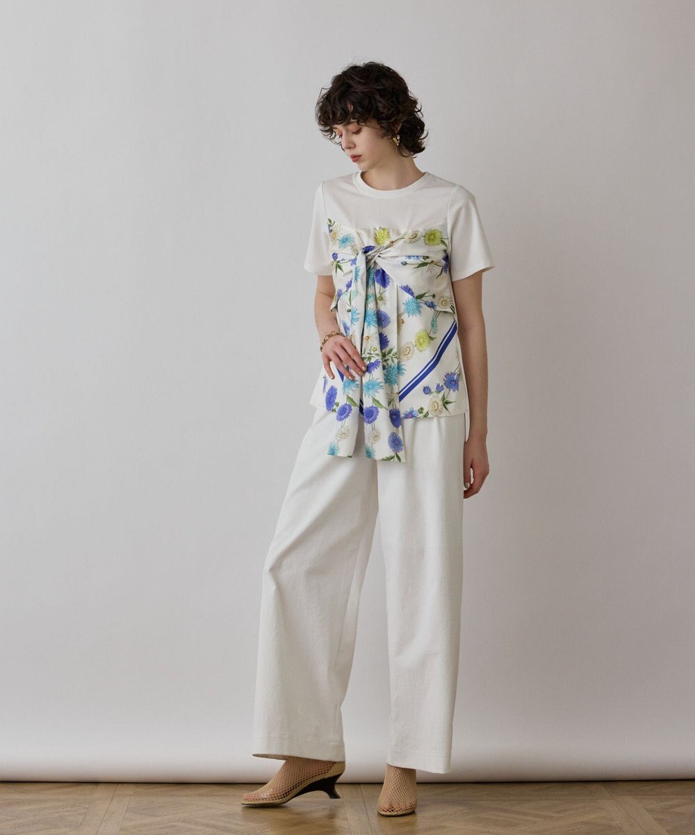 GRACE CONTINENTAL スカーフプリントコンビトップ 