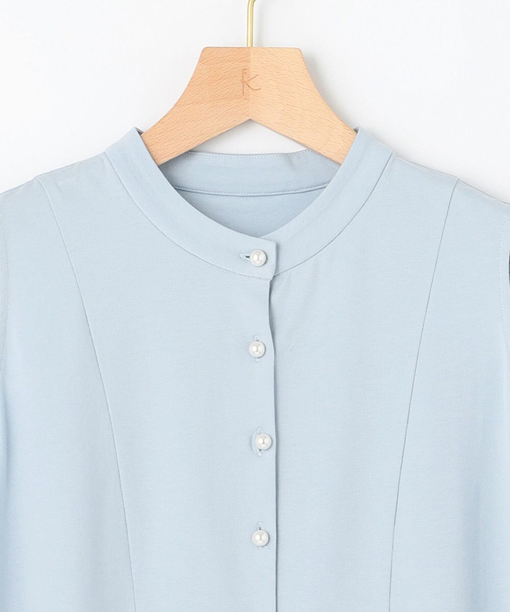 組曲 【洗える】ブラウスライクジャージーノースリーブ カットソー 