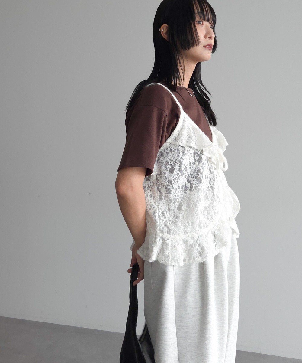 Green Parks レースフリルキャミビスチェ 