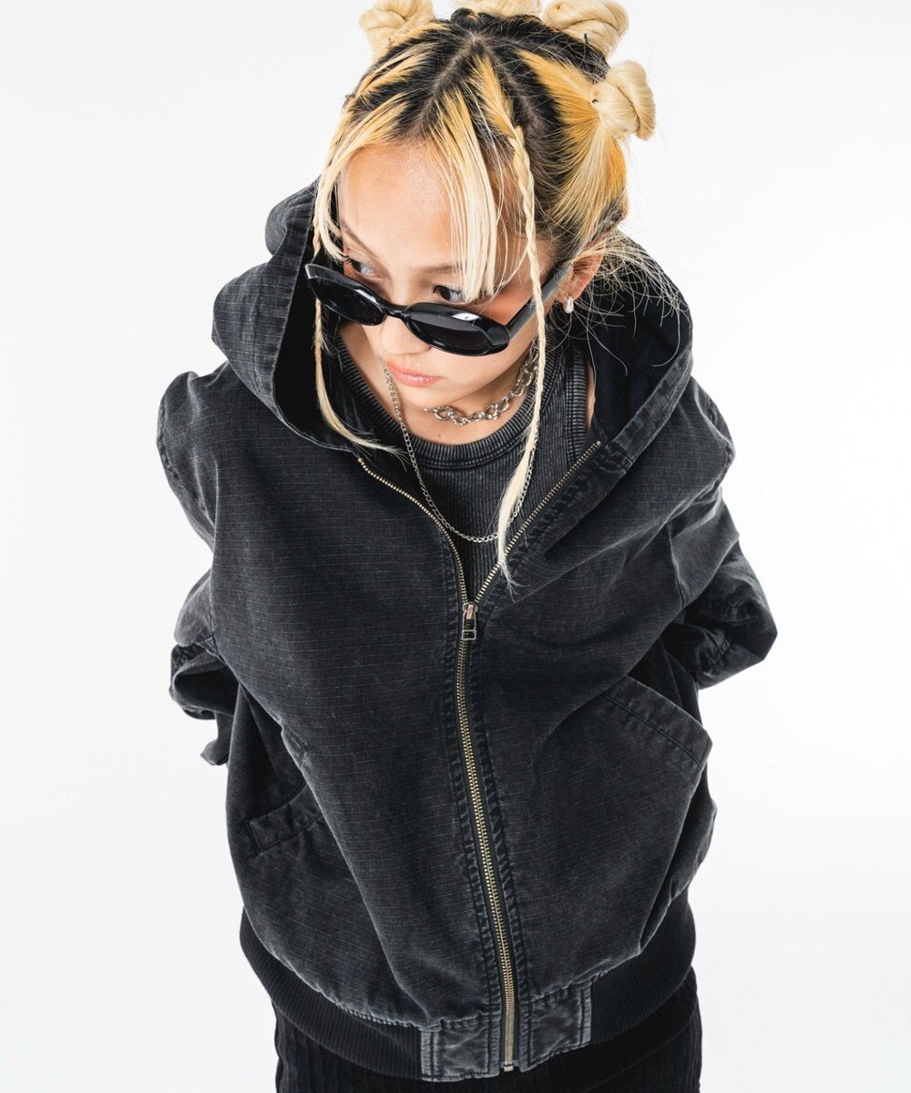 WEGO 【ユニセックス着用ITEM】リップストップフードブルゾン 