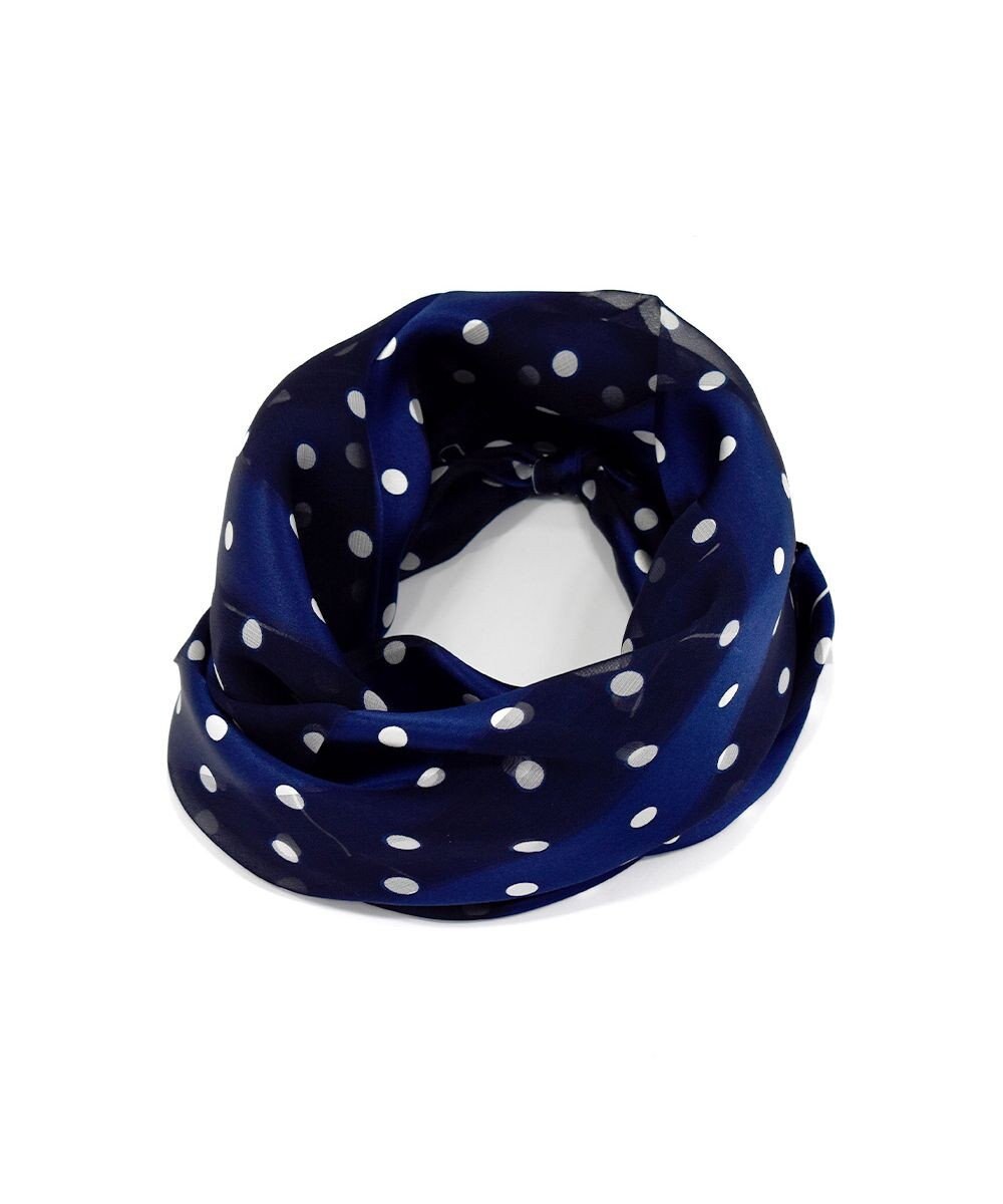 Marca 【Marcaオリジナル】サテンストライプドット 小判 サテンストライプ スカーフ 