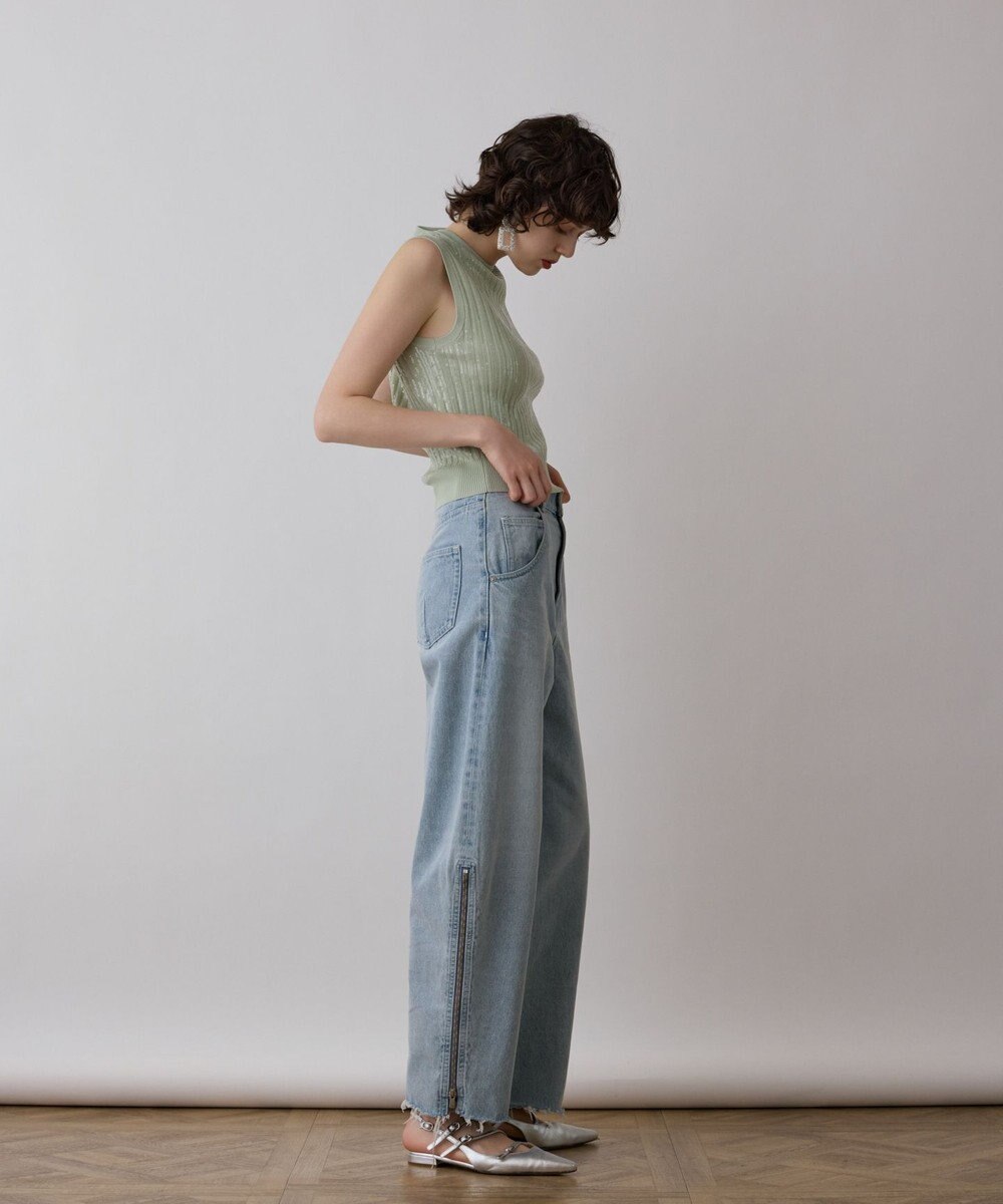 GRACE CONTINENTAL スパンコールニットノースリーブ 