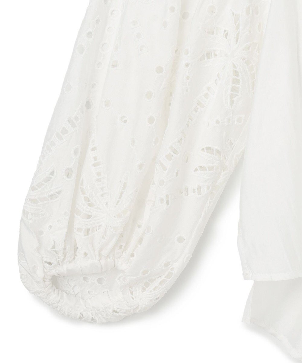 GRACE CONTINENTAL ヤシ柄カットワークトップ 