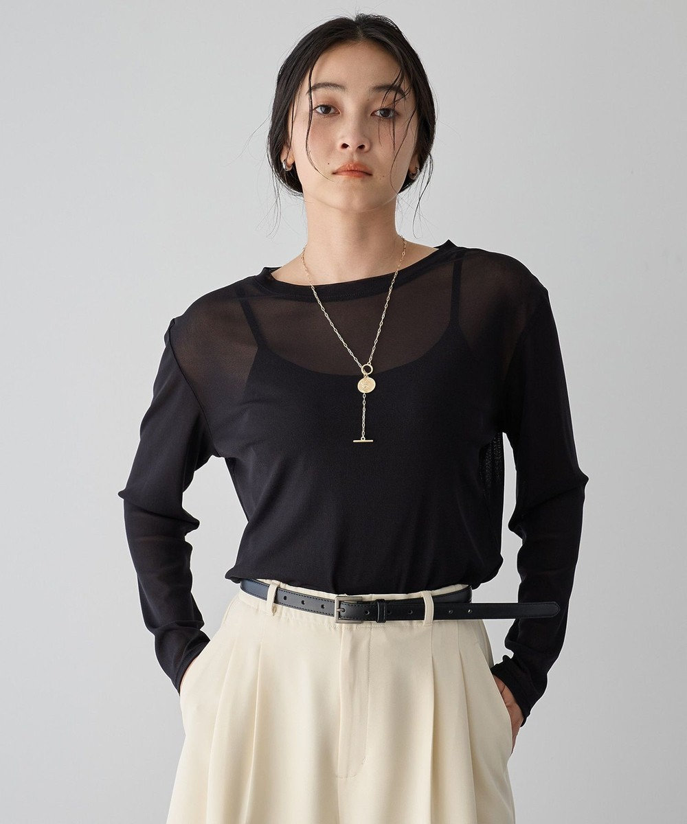 YECCA VECCA クルーネックシアートップス 