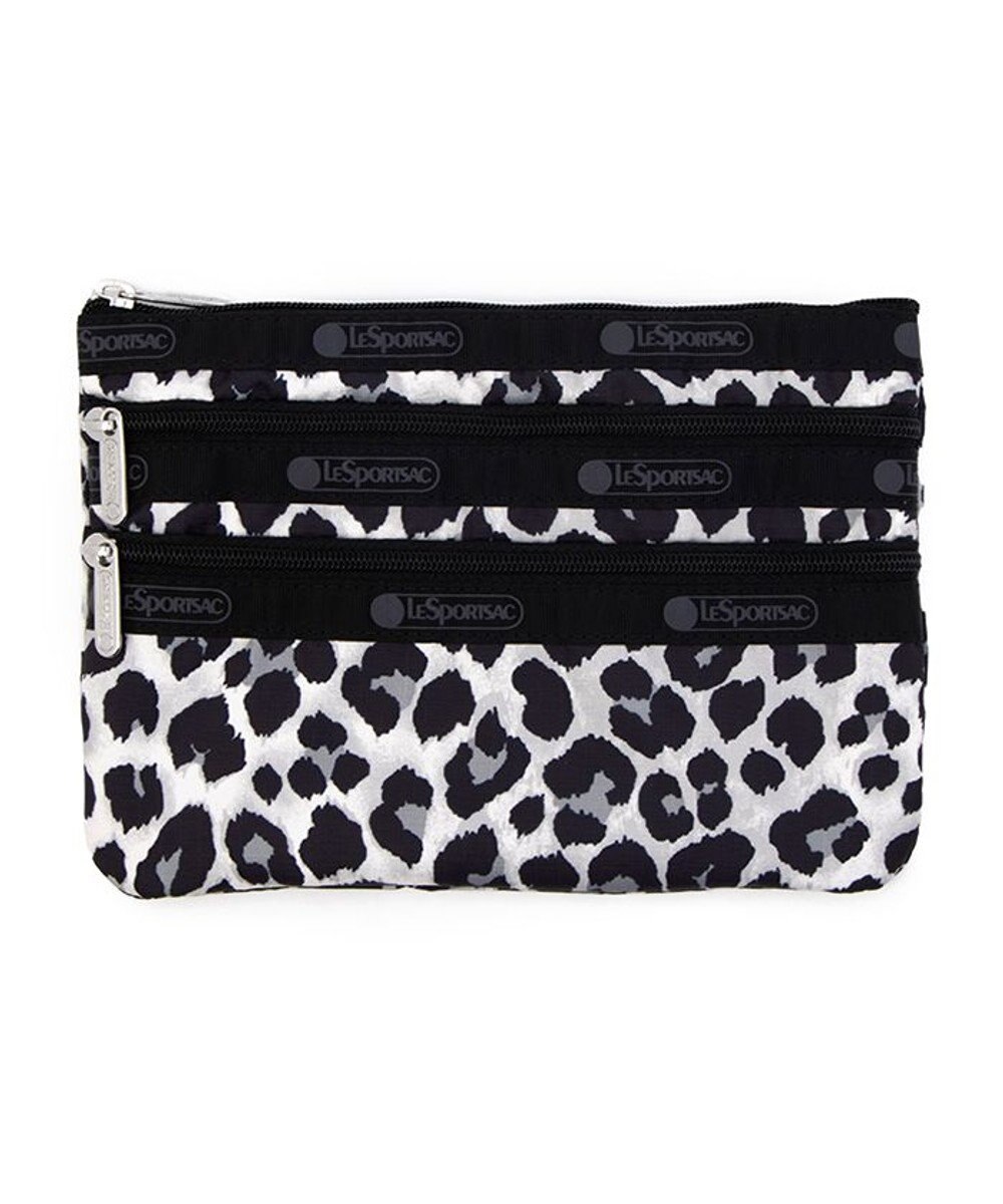 LeSportsac 3ZIP COSMETIC/ニュートラルレオパード 