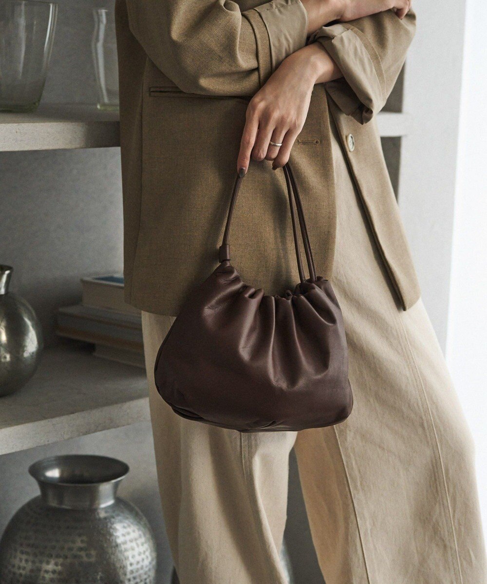 russet レザー巾着4WAYショルダーバッグ(CE-1454) 