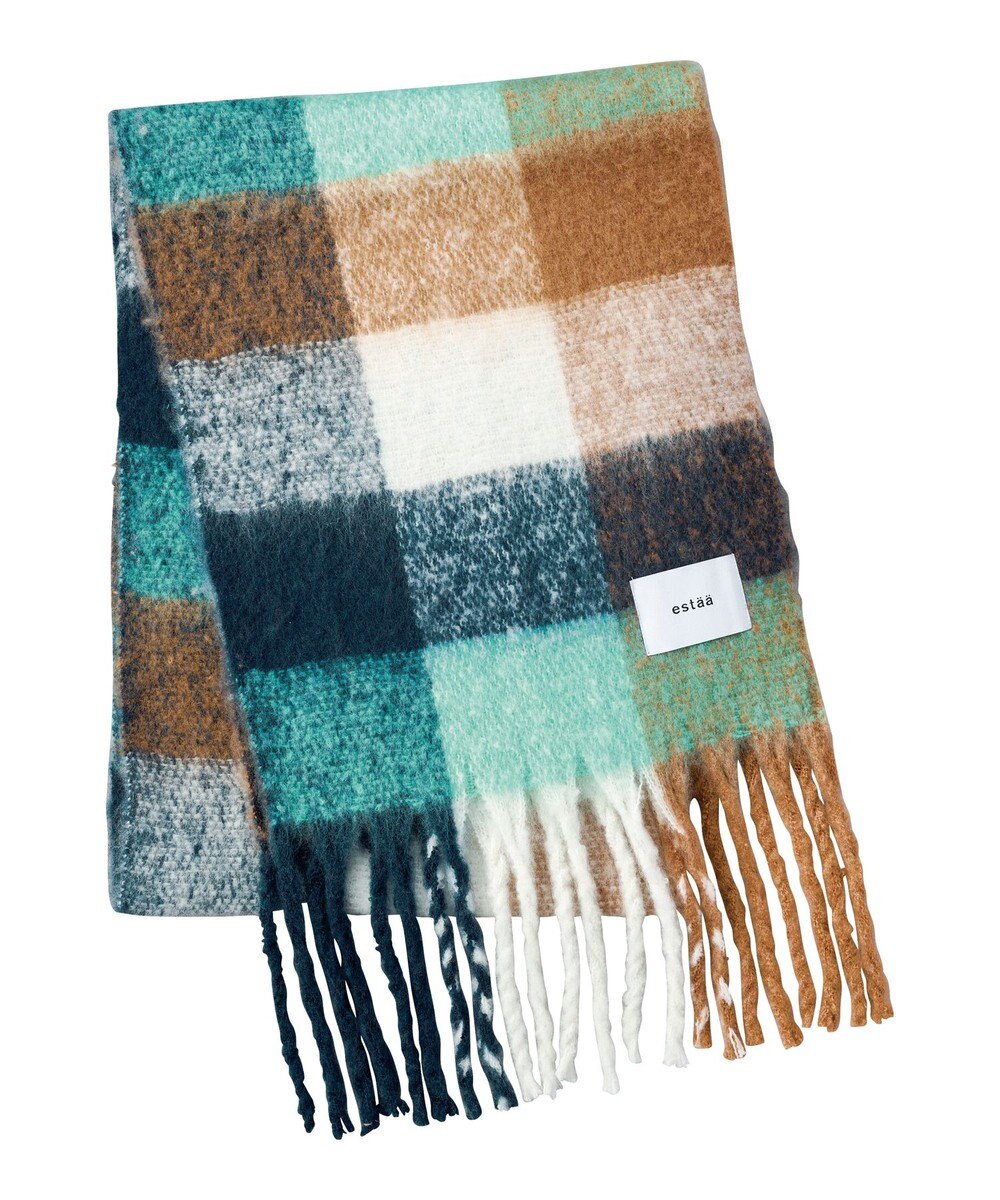 MOONBAT estaa ボリュームマフラー カラーブロック／手洗い可 