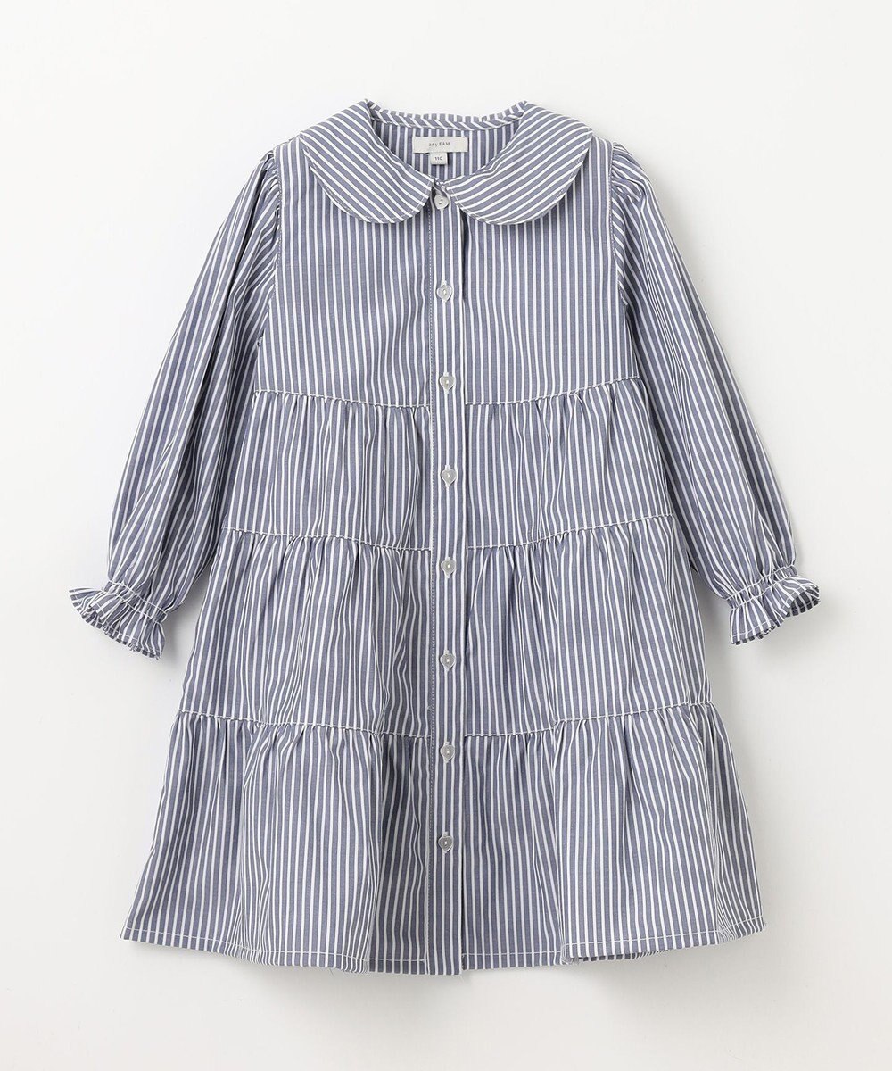 ANY KIDS ストライプ シャツ ワンピース 