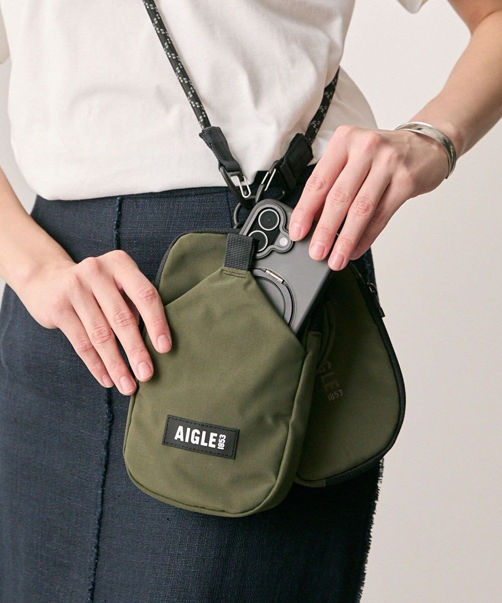 AIGLE 撥水 ショルダーポーチ サブポーチ付属 