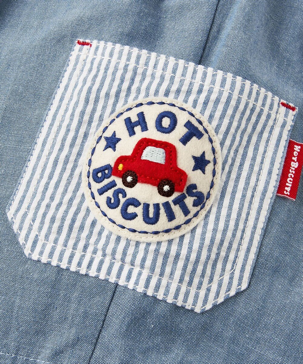 MIKI HOUSE HOT BISCUITS 【80-120cm】ダンガリー素材 6分丈ハーフパンツ 