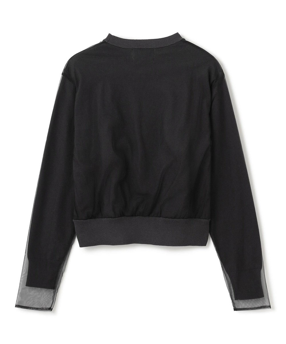 BEIGE， 【洗える】MYRTLE / チュールレイヤードクルーネックトップス 