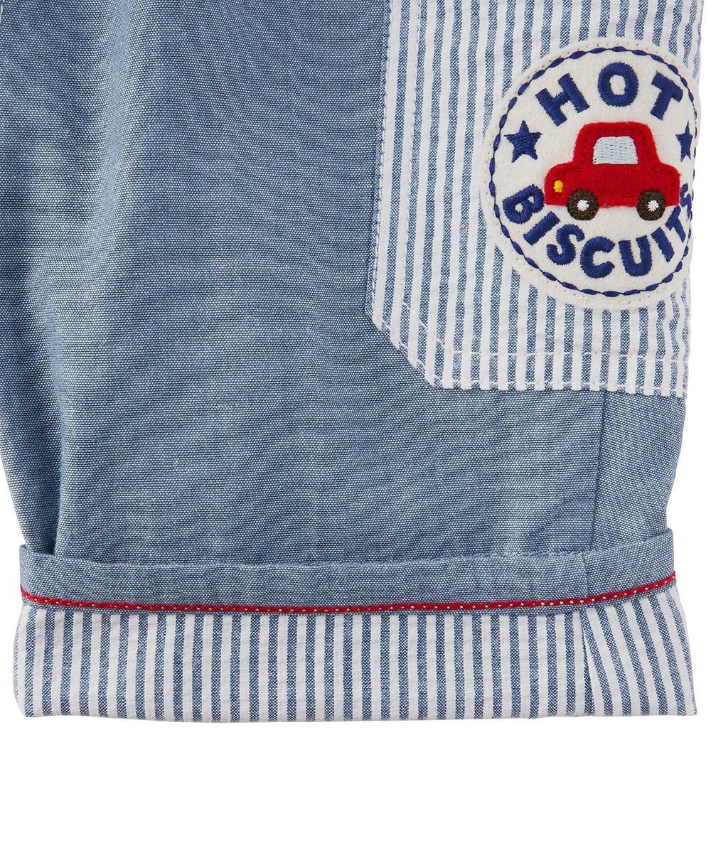 MIKI HOUSE HOT BISCUITS 【80-120cm】ダンガリー素材 6分丈ハーフパンツ 