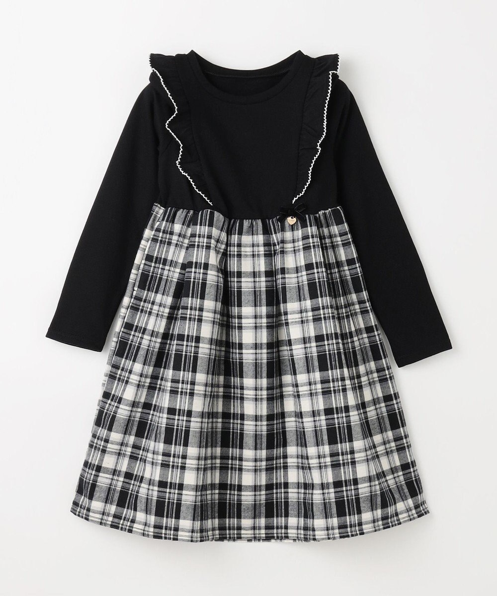 ANY KIDS チェック柄 ドッキング ワンピース 