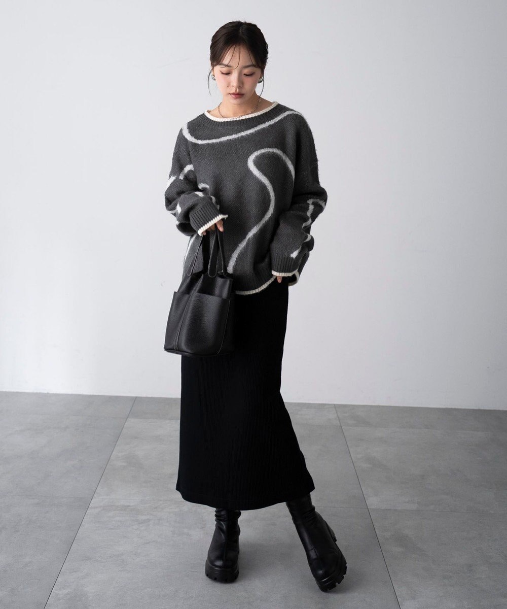 WEGO 【25年秋冬新作】ニュアンスライン配色プルオーバー 