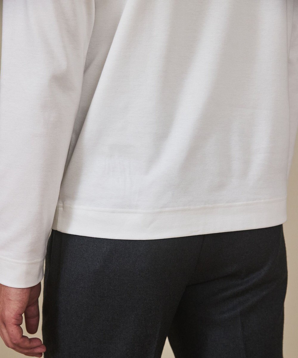 GOTAIRIKU 仕事で着られる 綿100％ 【洗える】カバーネック ドレスTシャツ_ロング 