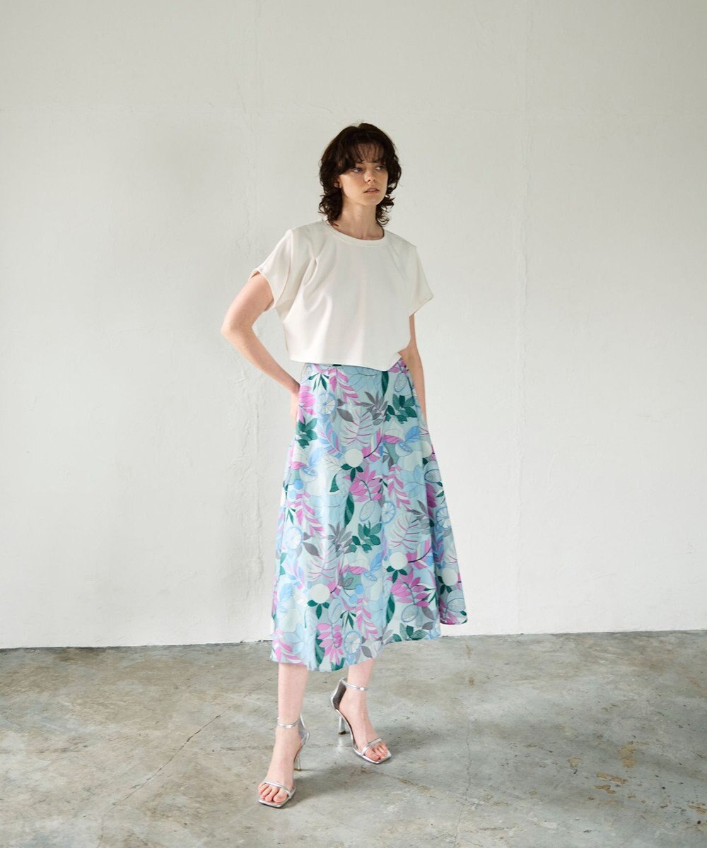 GRACE CONTINENTAL フルーツ刺繍フレアスカート 