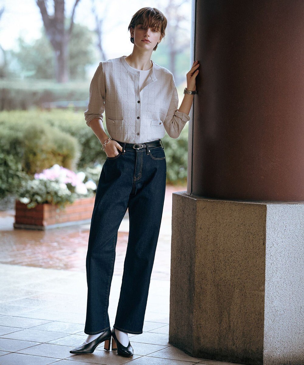 J.PRESS LADIES 【洗える】BASIC STRETCH DENIM ボーイフィット パンツ 