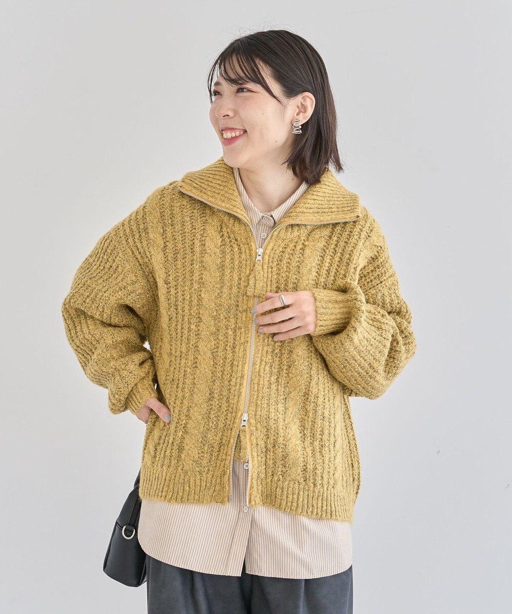 Green Parks シルキータッチストライプシャツ 