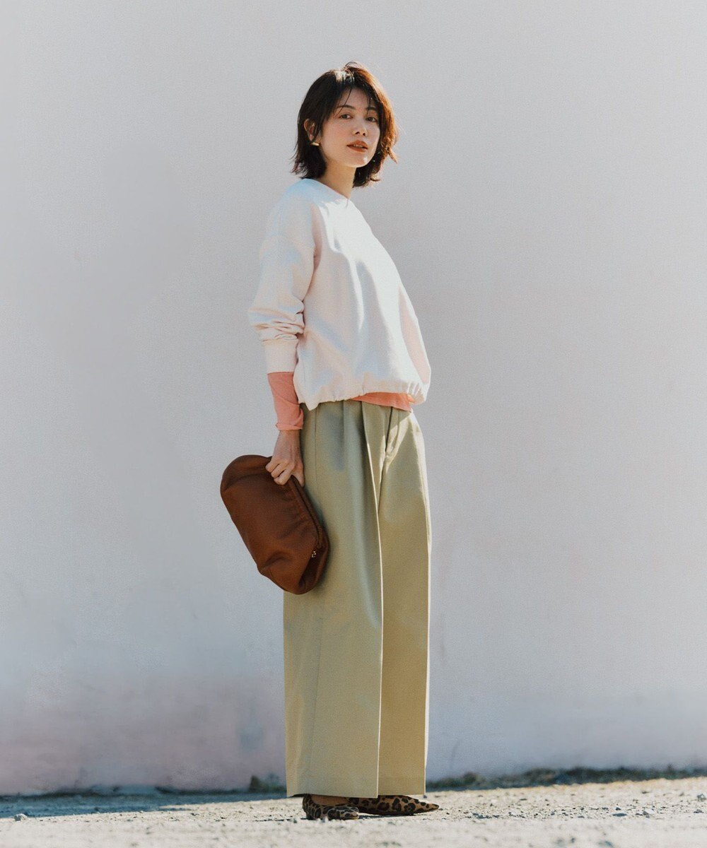 uncrave チノギャバジン ワイドトラウザー 