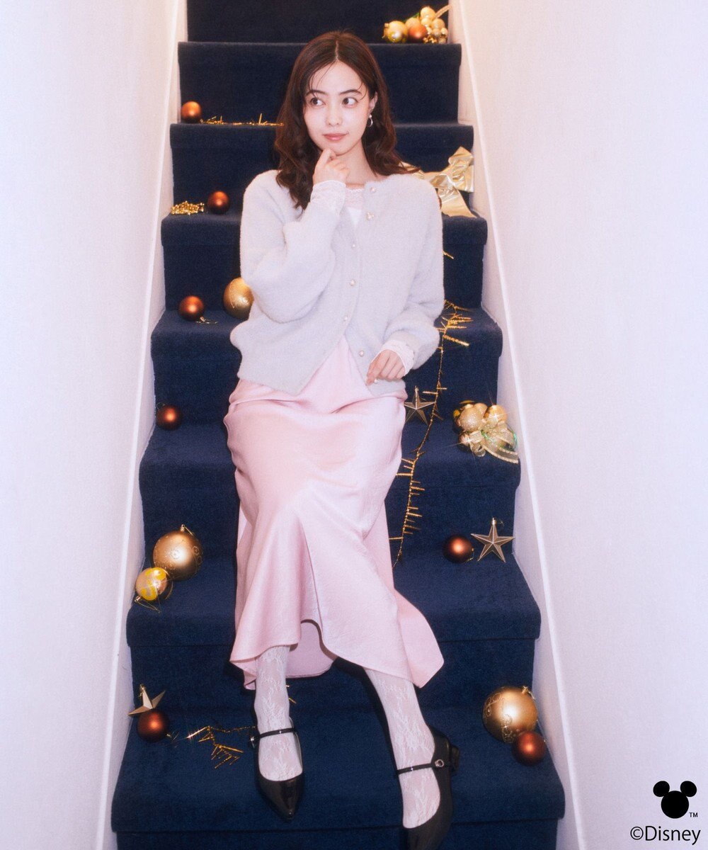 earth music&ecology 【予約】Disney/ポイントミッキーラメシャギーカーデ 